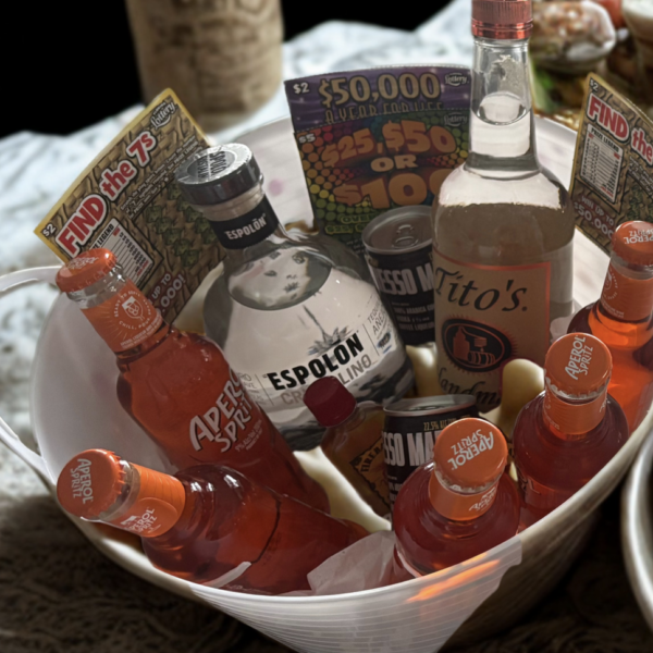 Booze & Lottery Ticket Basket